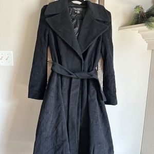 Zara Black Cashmere Blend Women's Coat Size M
